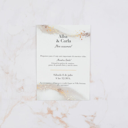 Invitaciones de Boda Acuarela Gold