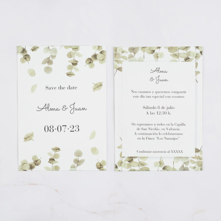 Invitaciones de Boda Eucalipto