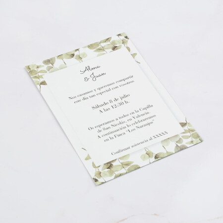 Invitaciones de Boda Eucalipto