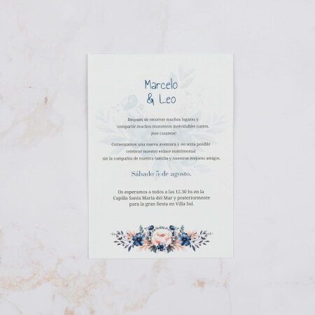 Invitaciones de Boda Boho Azul